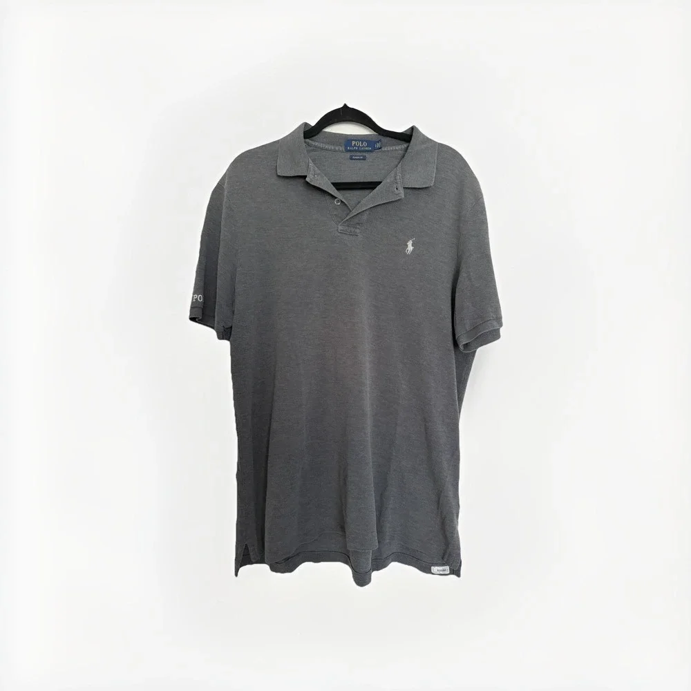 Polo‎ Ralph Lauren Classic Fit Polo Shirt Mens Large Charcoal Gray Cotton Pony